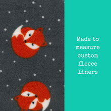 Load image into Gallery viewer, Custom size Foxy fleece cage liners made to measure - Grey with fox fleece