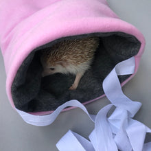 Load image into Gallery viewer, Fleece padded bonding bag, carry bag for hedgehogs. Fleece lined.