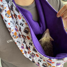 Load image into Gallery viewer, Halloween animals bonding scarf for hedgehogs and small pets. Bonding pouch.