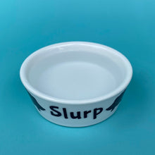 Load image into Gallery viewer, Ceramic hedgehog water bowl. Slurp bowl for small pets. White hedgehog water bowl.