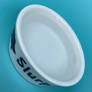 Ceramic hedgehog water bowl. Slurp bowl for small pets. White hedgehog water bowl.