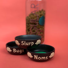 Load image into Gallery viewer, Ceramic hedgehog food and water bowls. Noms and slurp bowls.