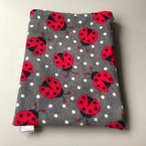 Ladybird bath sack set. Fleece post bath drying pouch for small animals.
