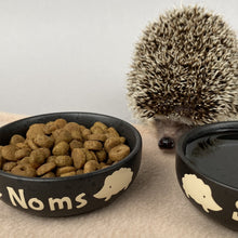 Load image into Gallery viewer, Ceramic hedgehog food and water bowls. Noms and slurp bowls.