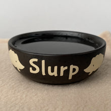 Load image into Gallery viewer, Ceramic hedgehog food and water bowls. Noms and slurp bowls.