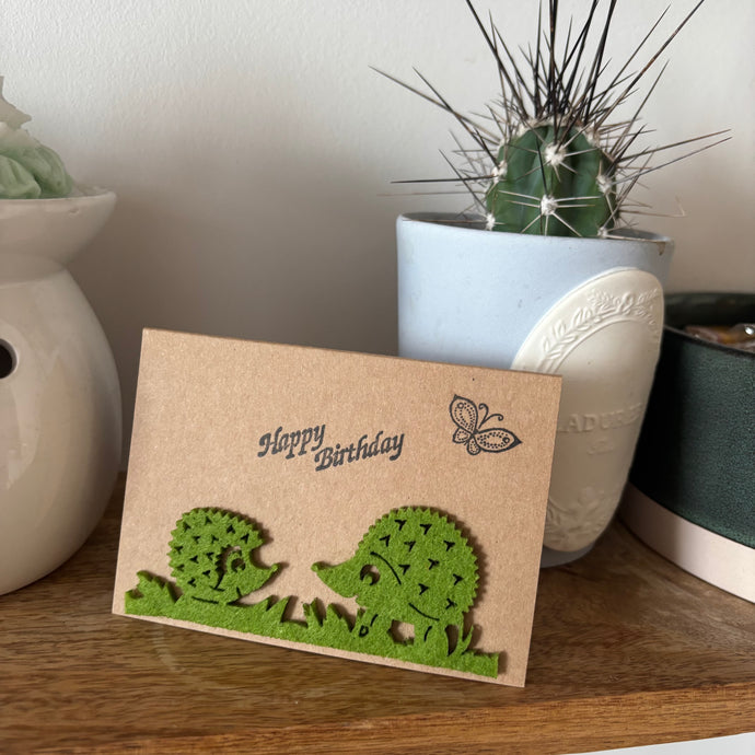 Happy Birthday Hedgehog Mini Cards. Set of two cards.