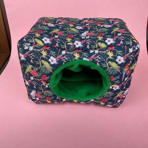 LARGE Tropical Jungle cosy bed. Cosy cube. Cuddle Cube. Snuggle house. Fleece hidey. Padded house for guinea pigs.