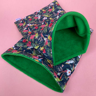 Tropical Jungle snuggle sack, snuggle pouch, sleeping bag for hedgehog and small guinea pigs.