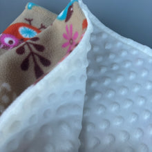 Load image into Gallery viewer, Woodland animals bubble fleece handling blankets for small pets.