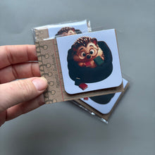 Load image into Gallery viewer, Reading hedgehog magnetic hedgehog bookmark. Hedgehog bookmark.