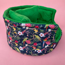 Load image into Gallery viewer, LARGE Tropical Jungle cuddle cup. Pet sofa. Guinea pig bed. Pet beds. Fleece bed. Fleece sofa. Pet sofa.