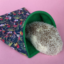 Load image into Gallery viewer, Tropical Jungle snuggle sack, snuggle pouch, sleeping bag for hedgehog and small guinea pigs.
