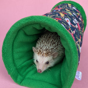 Tropical Jungle full cage set. Cube house, snuggle sack, tunnel cage set for hedgehog or small pet.