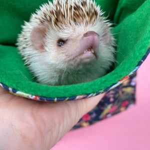 Tropical Jungle snuggle sack, snuggle pouch, sleeping bag for hedgehog and small guinea pigs.