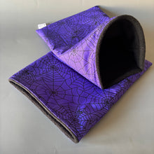Load image into Gallery viewer, Halloween spiderweb snuggle sack. Sleeping bag for hedgehogs