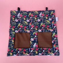 Load image into Gallery viewer, Tropical Jungle hanging hay bag for guinea pigs. Cotton hay feeder.