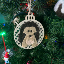 Load image into Gallery viewer, Hedgehog Christmas tree decorations. Single or set of four Christmas tree decorations.