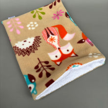 Load image into Gallery viewer, Woodland animals snuggle sack and bath sack set. Cuddle pouch. Towel. Fleece bath set.