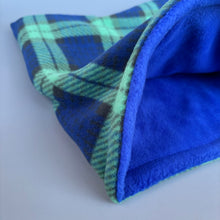Load image into Gallery viewer, LARGE Tartan snuggle sack. Sleeping bag for hedgehogs, guinea pigs and small pets.