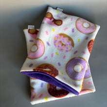 Load image into Gallery viewer, Donuts bath sack set. Fleece post bath drying pouch for small animals.