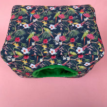 Load image into Gallery viewer, LARGE Tropical Jungle full cage set. Large cosy house, snuggle sack, tunnel set for hedgehog or guinea pigs.