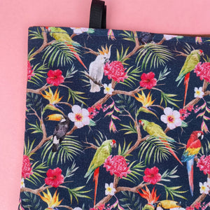 Tropical Jungle hanging hay bag for guinea pigs. Cotton hay feeder.