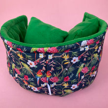 Load image into Gallery viewer, LARGE Tropical Jungle cuddle cup. Pet sofa. Guinea pig bed. Pet beds. Fleece bed. Fleece sofa. Pet sofa.