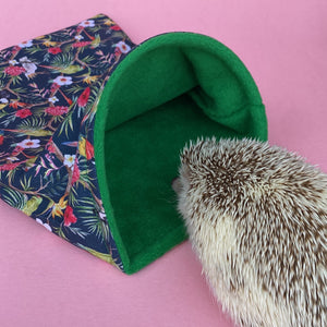 Tropical Jungle snuggle sack, snuggle pouch, sleeping bag for hedgehog and small guinea pigs.