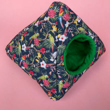 Load image into Gallery viewer, Tropical Jungle tent house. Hedgehog and small animal house. Padded fleece lined house.