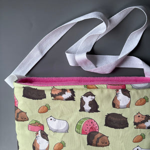 LARGE: Guiena Pig padded bonding bag. Fleece lined carry bag.