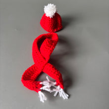 Load image into Gallery viewer, Mini hat and scarf. Winter mini hat and scarf photo props.