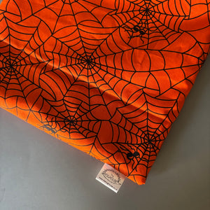 Halloween spiderweb snuggle sack. Sleeping bag for hedgehogs