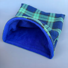 Load image into Gallery viewer, LARGE Tartan snuggle sack. Sleeping bag for hedgehogs, guinea pigs and small pets.