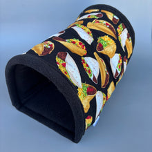Load image into Gallery viewer, LARGE taco guinea pigs stay open tunnel. Padded fleece tunnel. Padded tunnel for guinea pigs.