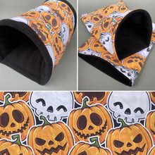 Load image into Gallery viewer, Pumpkin and skulls Halloween mini set. LARGE size tunnel, LARGE snuggle sack and toys.