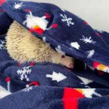 Load image into Gallery viewer, Christmas cuddle fleece handling blankets for small pets like hedgehogs, guinea pigs, rats, etc.