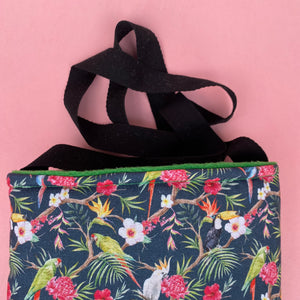 Tropical Jungle padded bonding bag, carry bag for hedgehog. Fleece lined pet tote. Pet travel bag.
