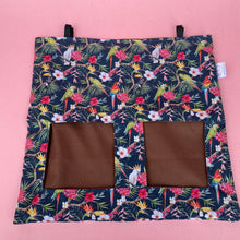Load image into Gallery viewer, Tropical Jungle hanging hay bag for guinea pigs. Cotton hay feeder.