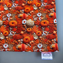 Load image into Gallery viewer, Autumn pumpkin snuggle sack, snuggle pouch, sleeping bag for hedgehog and small guinea pigs.