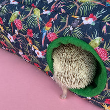 Load image into Gallery viewer, Tropical Jungle full cage set. Corner house, snuggle sack, tunnel cage set for hedgehog or small pet.