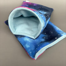 Load image into Gallery viewer, Galaxy snuggle sack. Small animal sleeping bag. Fleece lined. Double fleece sleeping bag