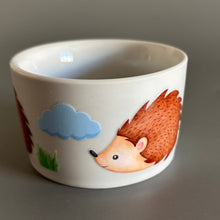 Load image into Gallery viewer, Deep edge ceramic hedgehog food and water bowls.
