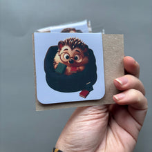 Load image into Gallery viewer, Reading hedgehog magnetic hedgehog bookmark. Hedgehog bookmark.