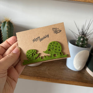 Happy Birthday Hedgehog Mini Cards. Set of two cards.