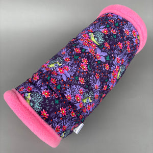 Purple hedgehog stay open padded fleece tunnel. Padded tunnel for hedgehogs