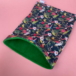 Tropical Jungle snuggle sack, snuggle pouch, sleeping bag for hedgehog and small guinea pigs.