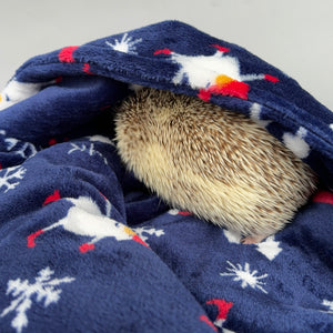 Christmas cuddle fleece handling blankets for small pets like hedgehogs, guinea pigs, rats, etc.