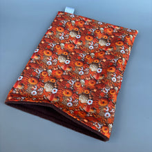 Load image into Gallery viewer, Autumn pumpkin snuggle sack, snuggle pouch, sleeping bag for hedgehog and small guinea pigs.