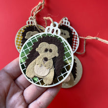 Load image into Gallery viewer, Hedgehog Christmas tree decorations. Single or set of four Christmas tree decorations.