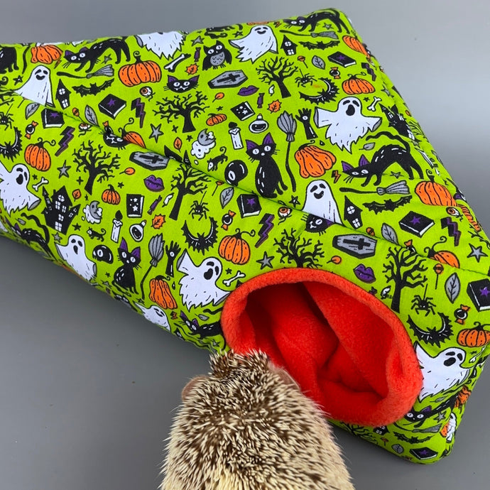 Halloween corner house. Hedgehog and small pet house. Padded fleece lined house.